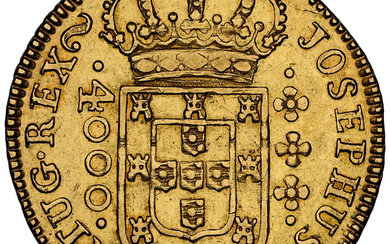 Brazil: , José I gold 4000 Reis 1771-(L) AU55 NGC,...