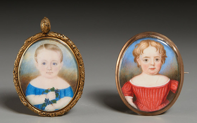 British/American School, (2) Portrait Miniatures