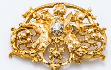 Broche-pendentif en or jaune 18 carats (750...