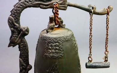 Bronze - Bell, Dragon Dragon clock. Bell body decorated with fairy pattern - Shōwa period (1926-1989) (No Reserve Price)