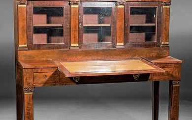 Bronze-Mounted Carved Mahogany Library Desk