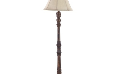 Bronze-Patinated Metal and Composite Floor Lamp