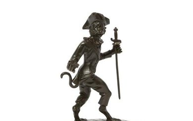 Bronze model of a monkey as 18th century officer