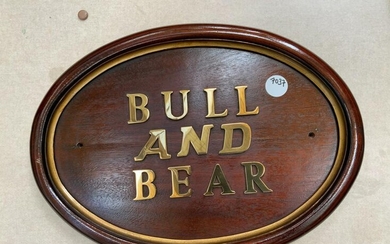 Bull and Bear brass sign
