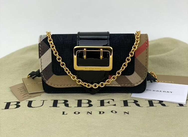 Burberry Buckle Embossed Suede Leather Mini Phone