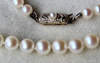 Ca. 1930 Antique Necklace sea/saltwater selected pearls "AAA" - Necklace - 18 kt. Platinum, Yellow gold Pearl