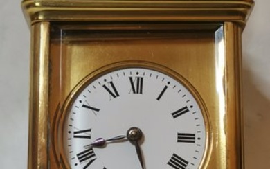 Carriage clock - Brass - Bronze - Glass - 1900-1910