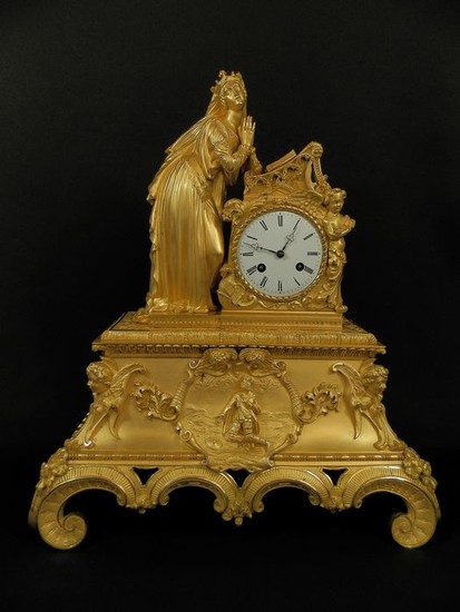 Carriage clock - Bronze (gilt/silvered/patinated/cold painted) - 19th century