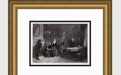 Charles Rochussen 1800s Engraving The Search Executed FRAMED Signed