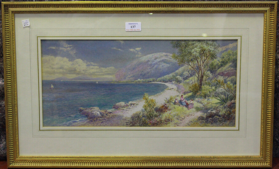 Charles Rowbotham - 'At Ese, near Nice', late 19th/early 20th century watercolour with gou