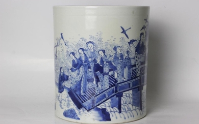 Chinese Blue and White Porcelain Brushpot
