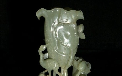 Chinese Celadon Jade Vase, 17/18th Century