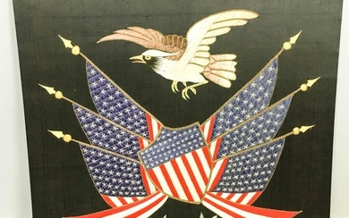 Chinese Export-style Patriotic Silk Embroidered Picture