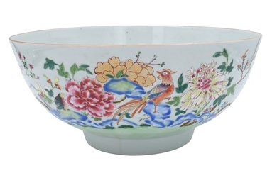 Chinese Famille Rose Export Punch Bowl