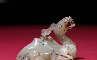 Chinese Hetian Jade Carved Camel Statue