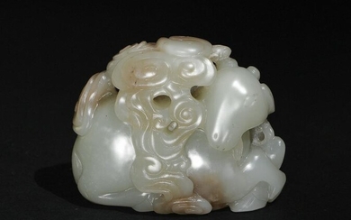 Chinese Jade Carving of Goat, 17-18th Century