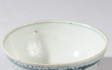 Chinese Ming Blue & White Bowl with Horses