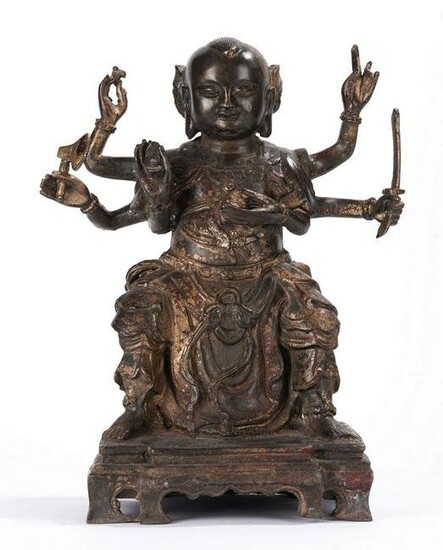 Chinese Parcel Gilt Bronze Buddhist Figure