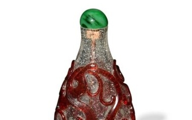 Chinese Peking Glass Chilong Snuff Bottle, 18th Century