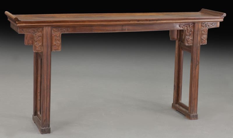 Chinese Qing carved rosewood altar table