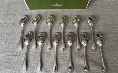 Christofle modèle Malmaison - Coffee spoons (12) - Silver plated
