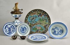 Cloisonne and Porcelain Grouping