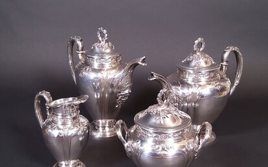Coffee and tea service (4) - .950 silver - J. Fontan - Bordeaux - France - Second half 19th century