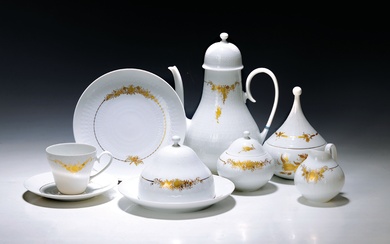 Coffee service for 12 people, Rosenthal, 1970s, Romance in Gold,...