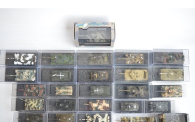 Collection of 1/72 scale diecast WWII to modern armour model...