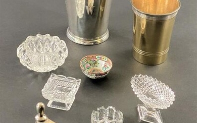 Collection of Salts, Julep Cups and a Candle Snuff