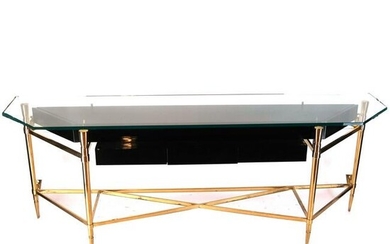 Contemporary Brass & Glass Console Table