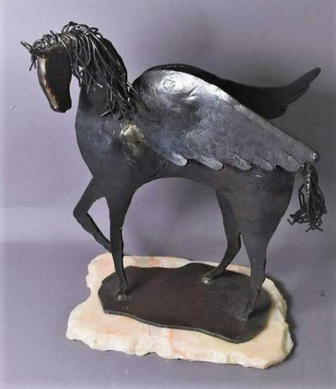 Contemporary Modern Bronze Pegasus Sculpture