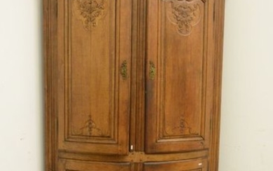 Corner with 4 doors, carved oak, 18th century...