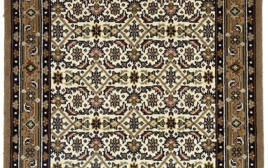 Cream Floral Tribal Design Handmade 4X6 Indo-Bidjar Oriental Rug Wool Carpet