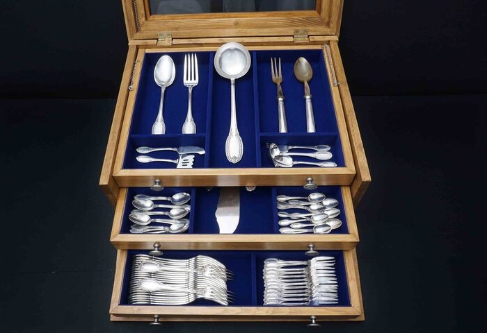 Cutlery set, 157- piece Full Cutlery Set (157) - .800 silver - Clementi Fabbrica Argenteria - Italy - 1944-1968