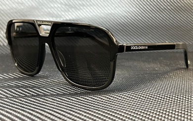 DOLCE & GABBANA DG4354 501 87 Black Rectangle Square Mens 58 mm Sunglasses