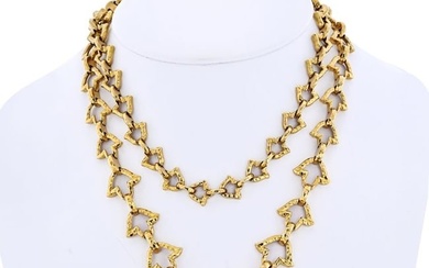 David Webb 18K Yellow Gold Vintage Chain Link Necklace