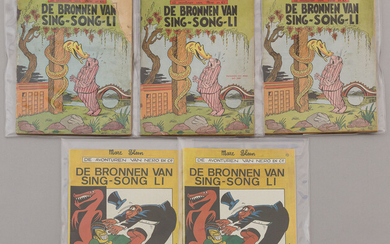 De Bronnen van Sing-Song-Li. Lot van 5 albums. De eerste druk uit 1956 in goede tot zeer goede staat. Verder nog 4 herdr