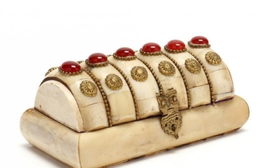 Decorated Bone Jewelry Box