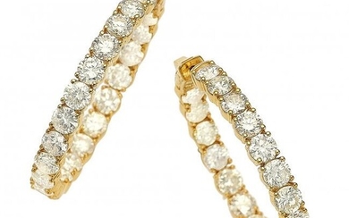 Diamond, Gold Earrings Stones: Full-cut diamonds