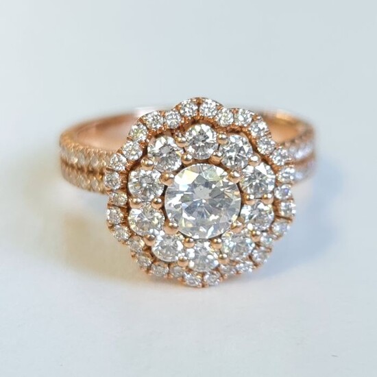 Diamond Ring - 14 kt. Pink gold - Ring - 0.50 ct Diamond - 1.20 D-F /VVS Natural Diamonds