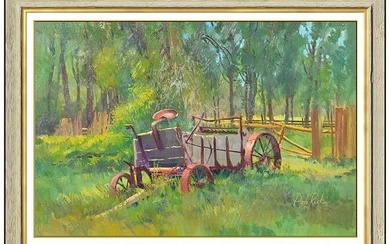 Don Ricks Original Oil Painting On Canvas Signed Rural Landscape Artwork Large