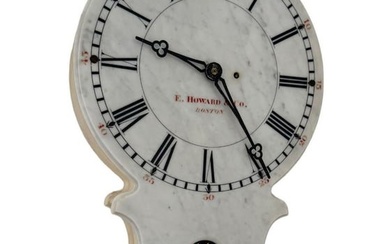 E. Howard Marble Faced Wall Clock, No. 27, C. Late 19th Century - White marble face with gray