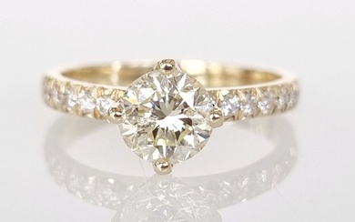 Engagement ring - 14 kt. Yellow gold - 1.28 tw. Diamond (Natural)