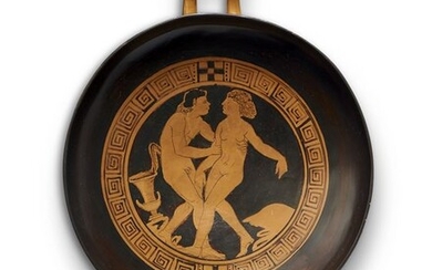 Etruscan Terracotta red-figure kylix of type A attributed to the Foro-Group - 9.7×23.8×32 cm