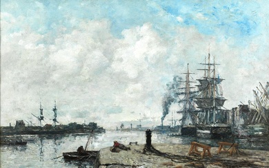 Eugène Boudin, 1824 Honfleur – 1898 Deauville, BOULOGNE-SUR-MER, LE PORT, 1891 – 93