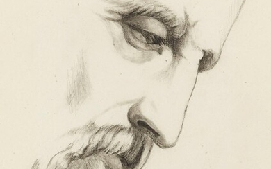 Eugène Zak, Polish 1884-1926- Profile of a gentleman; pencil on paper, with the Artist's Stamp lower right, 22 x 18 cm