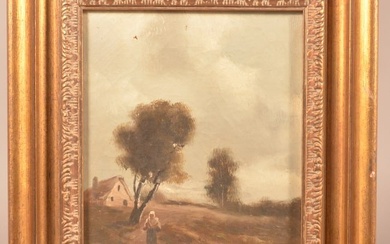European 19th C. Oil on Canvas Landscape Painting.