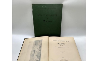 FOUCAULD (Vicomte Charles de). "Reconnaissance au Maroc". Paris, Challamel et Cie, 1888. 1 vol. de texte et 1 atlas grand in-...