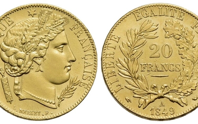 FRANCIA. Seconda Repubblica (1848-1852). 20 Franchi 1849 A. AU NC...